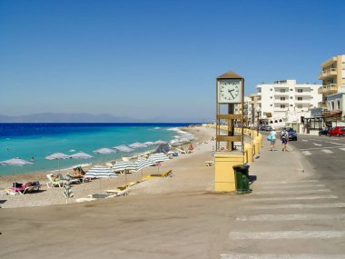 Yunanistan 'ın Rodos adasında Pebble Plajı