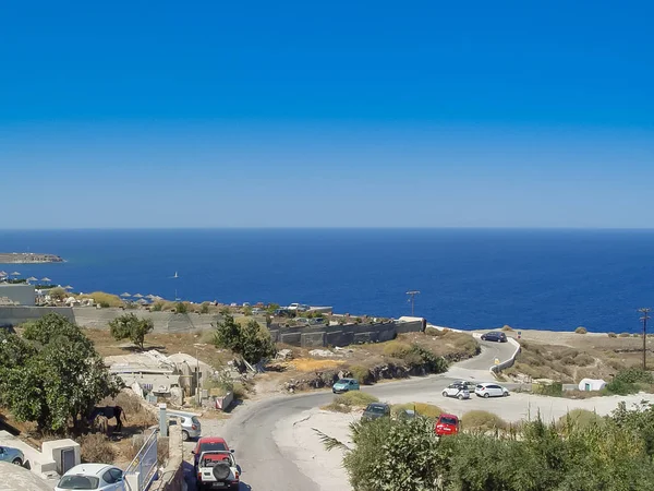 Increíble vista de una playa en la isla de Santorini — Foto de Stock
