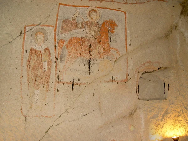 Saint George fresque dans l'église de Goreme, en Cappadoce — Photo