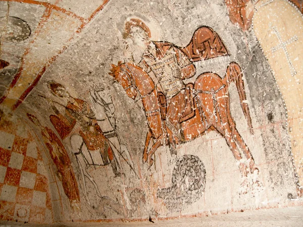 Saint George fresque dans l'église de Goreme, en Cappadoce — Photo
