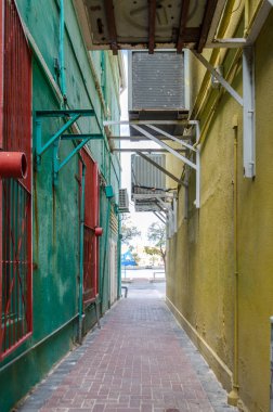 Kareler ve Willemstad Curacao şekillerde sokak