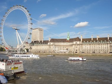 Londra 'da Thames nehrinde Londra gözü
