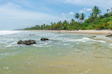 Yaz tatil yaz plaj sahne tropik cenneti tatile sahil surfboards kum üzerinde