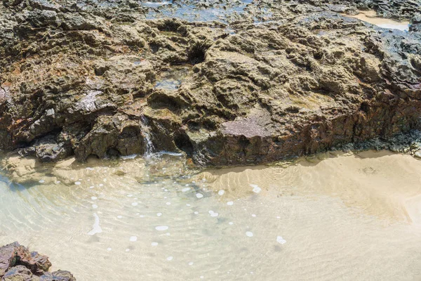 Superfície Areia Praia Textura Com Ondulações Formadas Pelo Vento — Fotografia de Stock