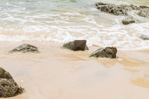 風によって形成されるさざ波テクスチャ ビーチ砂浜表面 — ストック写真