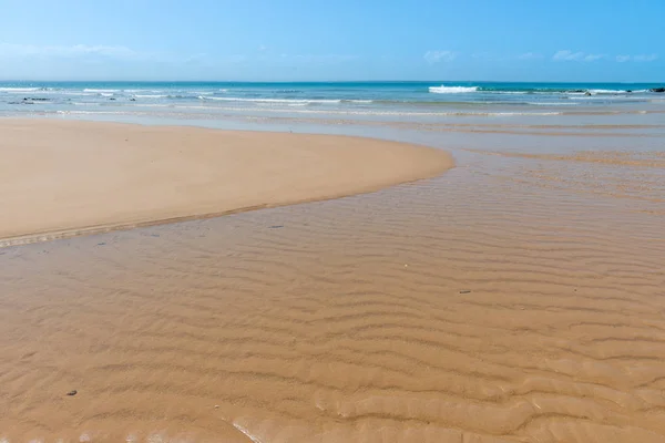 Texturovaný Povrch Pláže Písčité Vlnky Tvořené Vítr — Stock fotografie