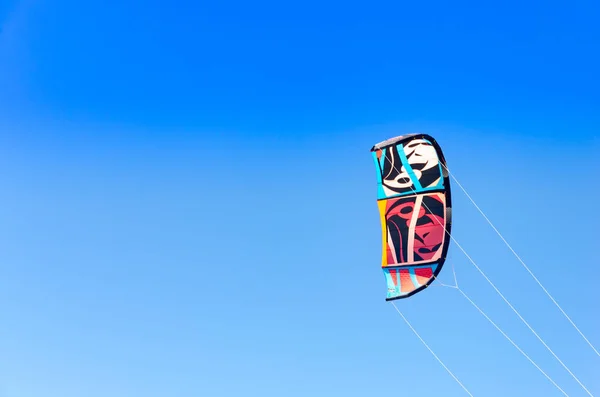 Cumbuco Brazil Jul 2017 Closeup Kite Surf Boarding Flying Sunny — Stock Photo, Image