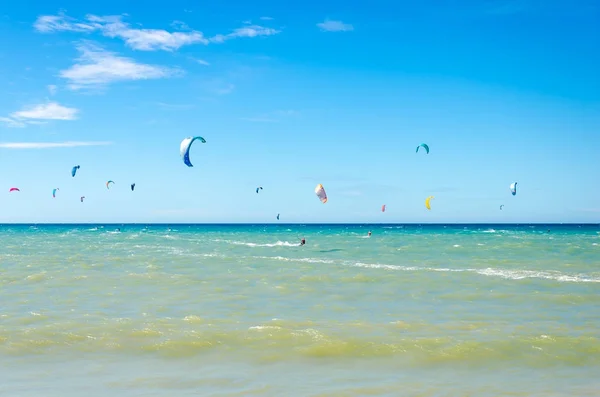 People Sailing Kite Board Enjoying Sea — Stock Photo, Image