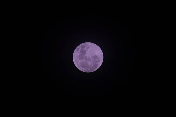 Magenta Efeito Cor Super Lua Noite Primeiro Dia Jan — Fotografia de Stock