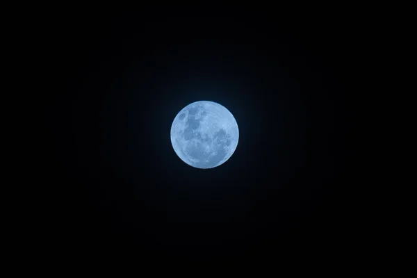 Effet Couleur Bleue Sur Super Lune Nuit Premier Jour Jan — Photo