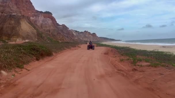 Turisté Útesů Lemujících Moře Blízkosti Pláže Gunga Alagoas Brazílie — Stock video