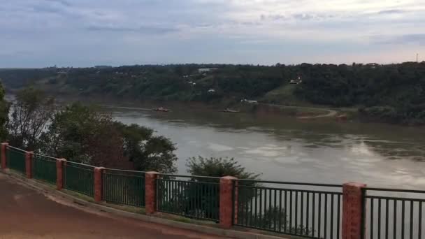 Increíble Extenso Río Paraná Que Frontera Entre Paraguay Brasil Donde — Vídeos de Stock