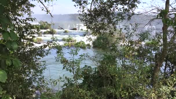 Cataratas Från Iguau Utsikt Från Toppen Vattenfallet Bild Tagen Fps — Stockvideo