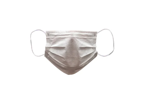 白い背景に隔離されたコロナウイルスの発生から保護するために使用される外科用マスク — ストック写真