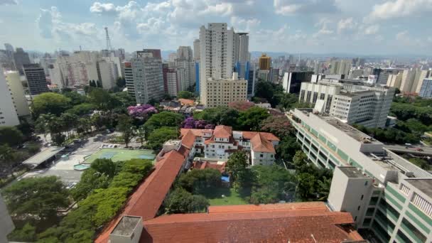 巴西圣保罗 2020年5月7日 城市的空中景观 前景是奥斯瓦尔多 克鲁斯医院 国家的主要医疗机构和卫生参考机构之一 — 图库视频影像