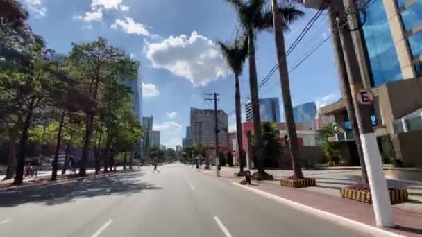 Sao Paulo Brazil April 2020 Driving Faria Lima Avenues Upscale — Stock Video