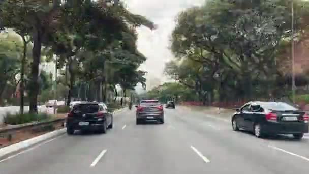 ブラジルのサンパウロ 2020年5月6日 5月23日の通りの大きな延長を横断し 南の地域から北の地域に向かう タイムラプス撮影 — ストック動画