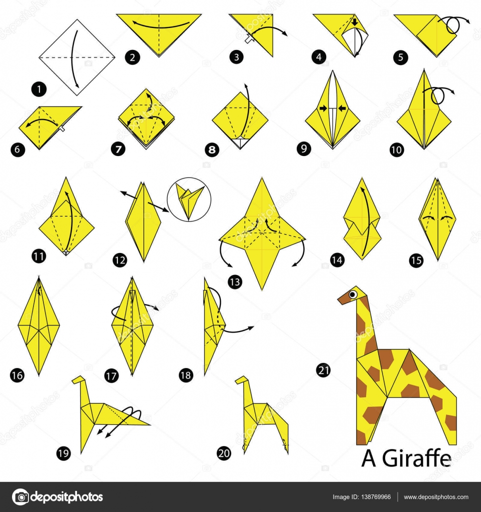 Origami Giraffe Falten Anleitung