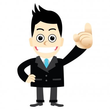 İş adamı işaret parmağı, ilk, bir, fikir