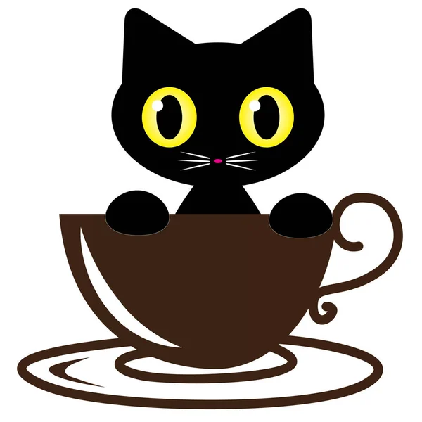 Vettore caffè logo gatto — Vettoriale Stock