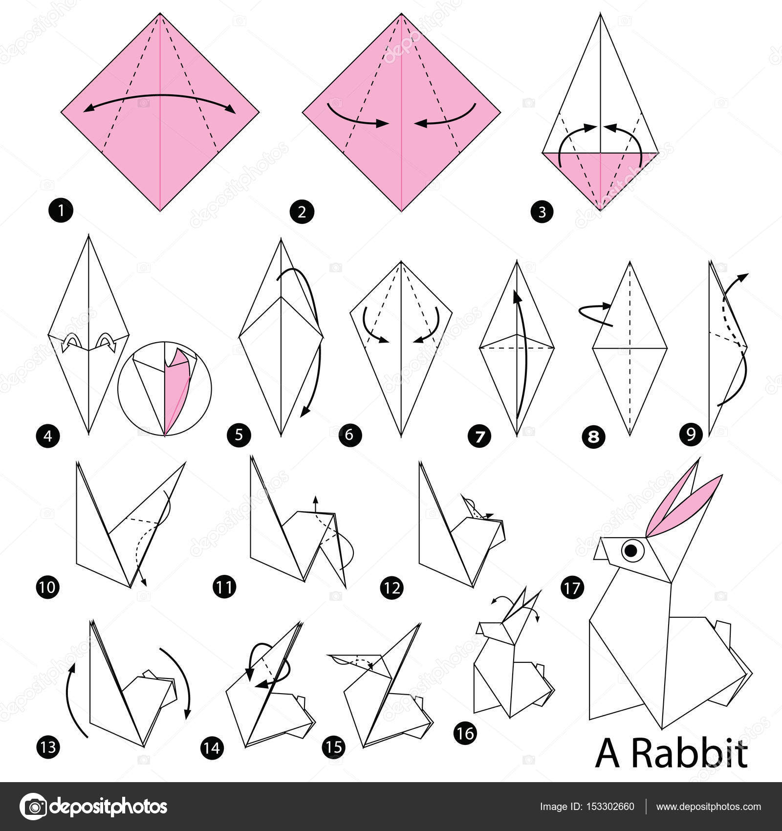 Step By Step Instructions How To Make Origami A Rabbit