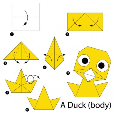 adım adım adım talimatlar origami yapmak nasıl bir ördek (vücut)