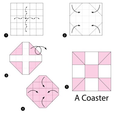 adım adım adım talimatlar origami A Coaster yapmak nasıl