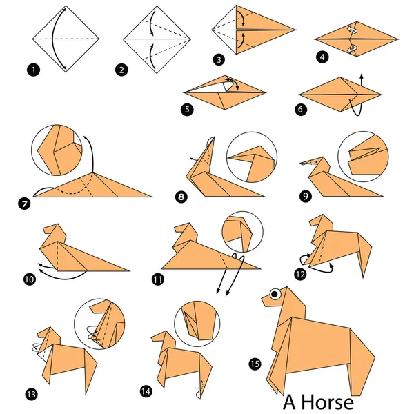 adım adım adım talimatlar origami A at yapmak nasıl