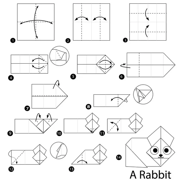 Tutorial De Origami Para Niños. Lindo Panda De Origami. Ilustraciones svg,  vectoriales, clip art vectorizado libre de derechos. Image 195013785