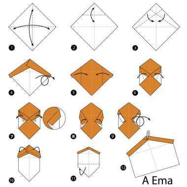 adım adım adım talimatlar origami A bereket etiket yapmak nasıl