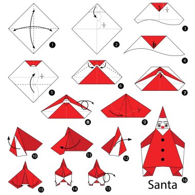 Adım adım, origami Noel Baba nasıl yapılır?