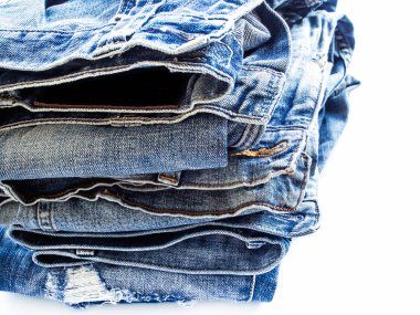 Mavi jeans, kumaş doku yığını