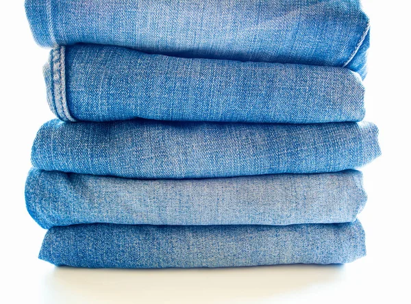 Haufen blaue Jeans, Textur — Stockfoto