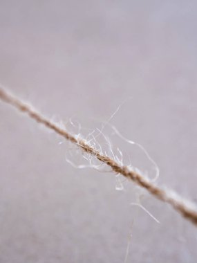 Doğal rustik kenevir kordon düz çizgi çekildi