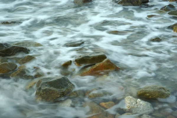 Turbolenza Acqua Mare Roccia Coastline — Foto Stock