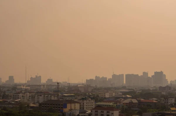 Stadtbild Der Innenstadt Von Bangkok City Nebel Oder Smog Weite — Stockfoto