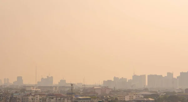 Bangkok Thailand Februar 2018 Bangkok City Innenstadt Stadtbild Stadtsilhouette Nebel — Stockfoto