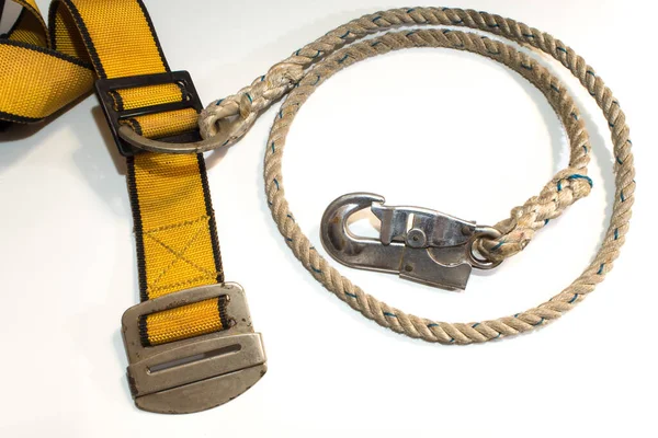 Hook Rope Yellow Belt Safety Equipment — Stock Photo, Image