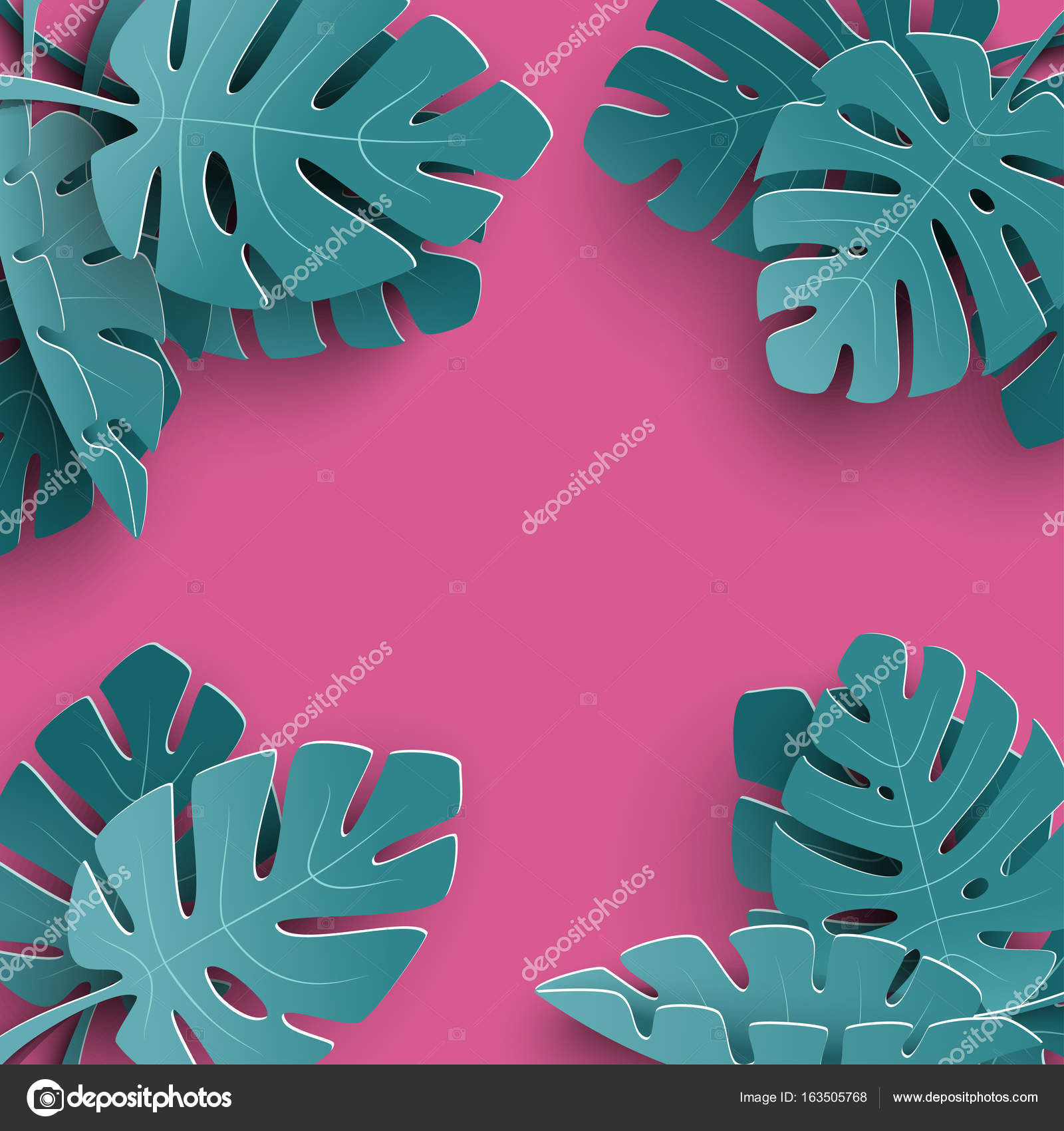 夏の背景紙には 熱帯の葉 バナー チラシ 招待状 ポスター Web サイト またはグリーティング カードのためのエキゾチックな花柄をカットしました 紙のカット スタイル ストックベクター C Shlyapanama