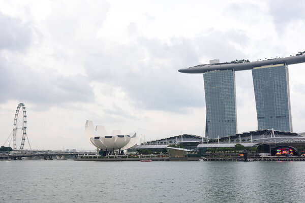 Singapore Marina Bay Sands hotel and River, Singapore, April 14,