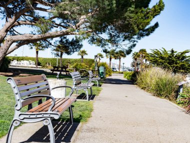 Sausalito Körfezi bölgesi ve park yeri San Francisco California, ABD, 31 Mart 2020