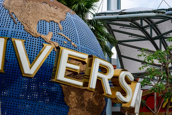 Universal Studios Singapore Rotating Globe Close Seup Shot — стоковое фото