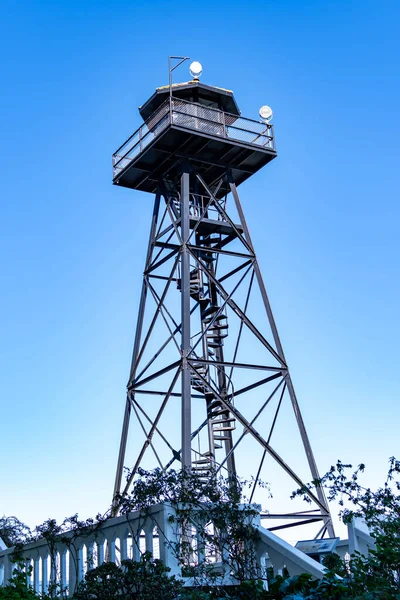 Darsena Dell Isola Alcatraz Con Caserma Gli Appartamenti Torre Guardia — Foto Stock