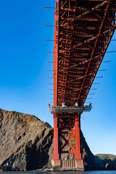 Famous Golden Gate Bridge in San Francisco California USA. The Golden Gate Bridge is a suspension bridge spanning the Golden Gate connecting San Francisco bay and pacific ocean