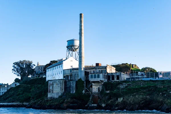 Elektrárna Vodárenská Věž Skladiště Věznici Alcatraz Island San Francisco California — Stock fotografie