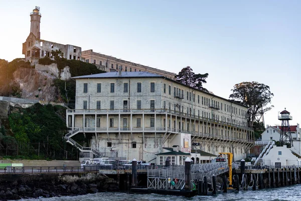 Maják Kasárna Loděnice Věznici Alcatraz Island San Francisco California Usa — Stock fotografie