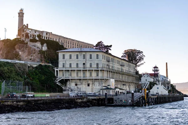 Maják Kasárna Loděnice Věznici Alcatraz Island San Francisco California Usa — Stock fotografie