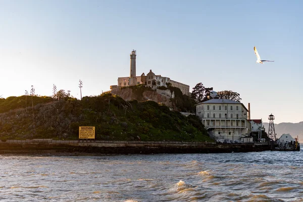 Maják Kasárna Loděnice Věznici Alcatraz Island San Francisco California Usa — Stock fotografie