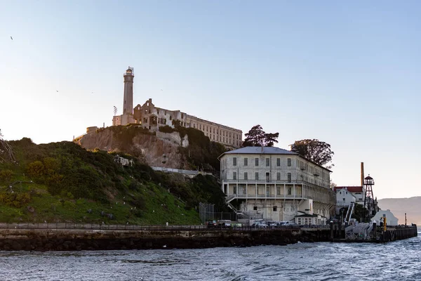 Maják Kasárna Loděnice Věznici Alcatraz Island San Francisco California Usa — Stock fotografie