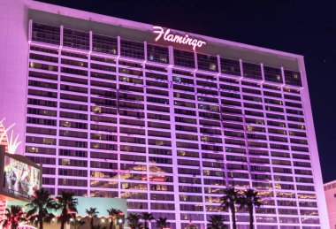 Las Vegas Bulvarı yakınlarındaki Flamingo Oteli, Las Vegas Nevada ABD, 30 Mart 2020